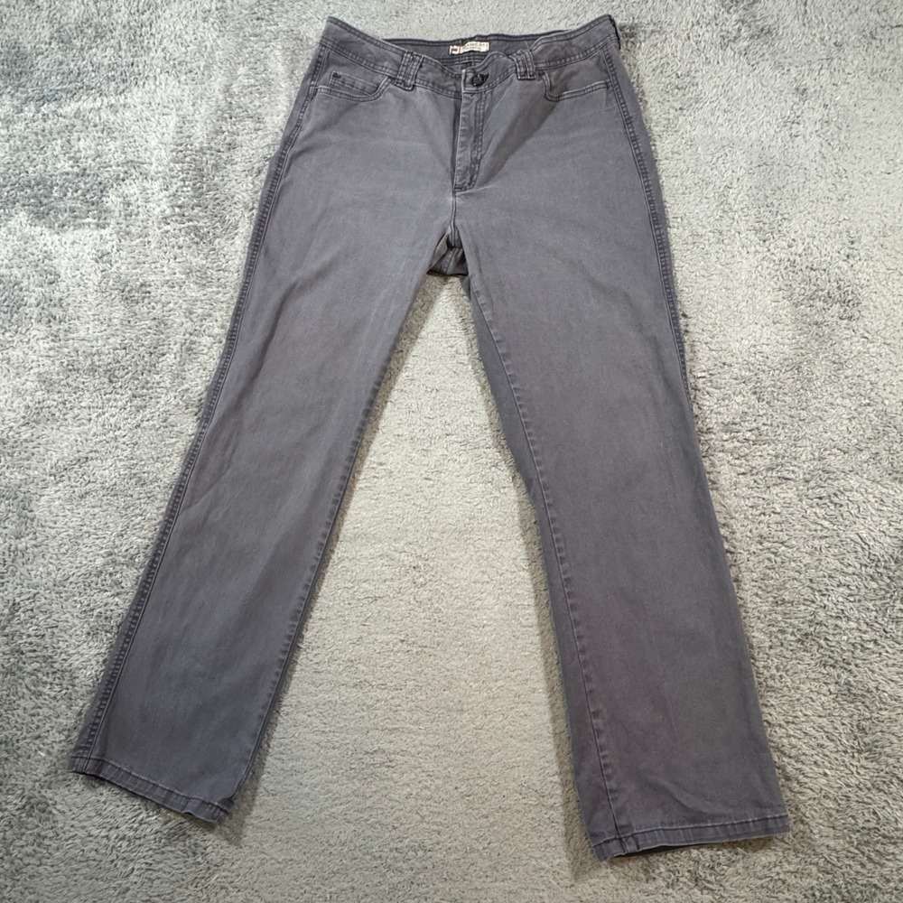 Lee Womens Classic Fit Straight Leg Pants 16 Medium Gray Stretch Cotton